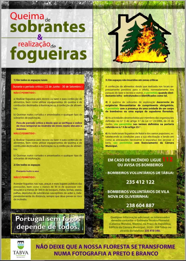 Queima de sobrantes e realização de fogueiras